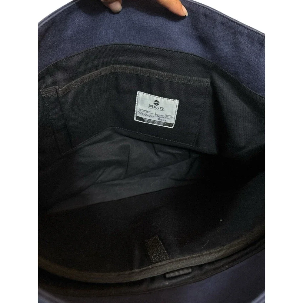 Ideal & Co Heritage Handmade Alcaide Messenger Bag Backpack Navy Canvas Leather
